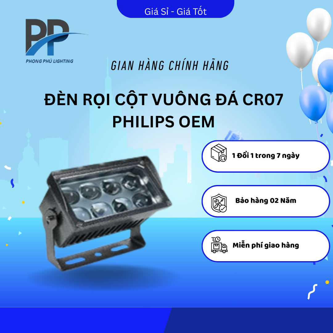ĐÈN RỌI CỘT VUÔNG ĐÁ CR07 PHILIPS OEM